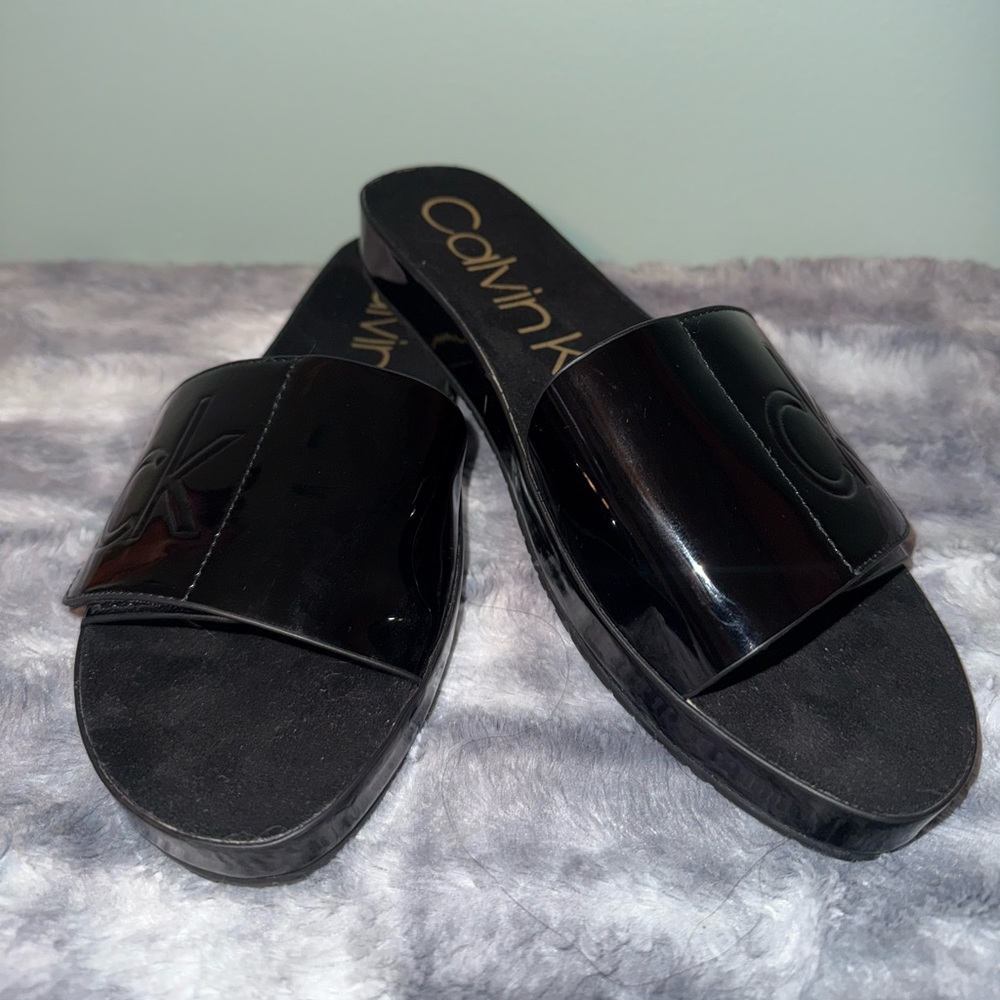 Calvin Klein Women's Black Slide Sandals